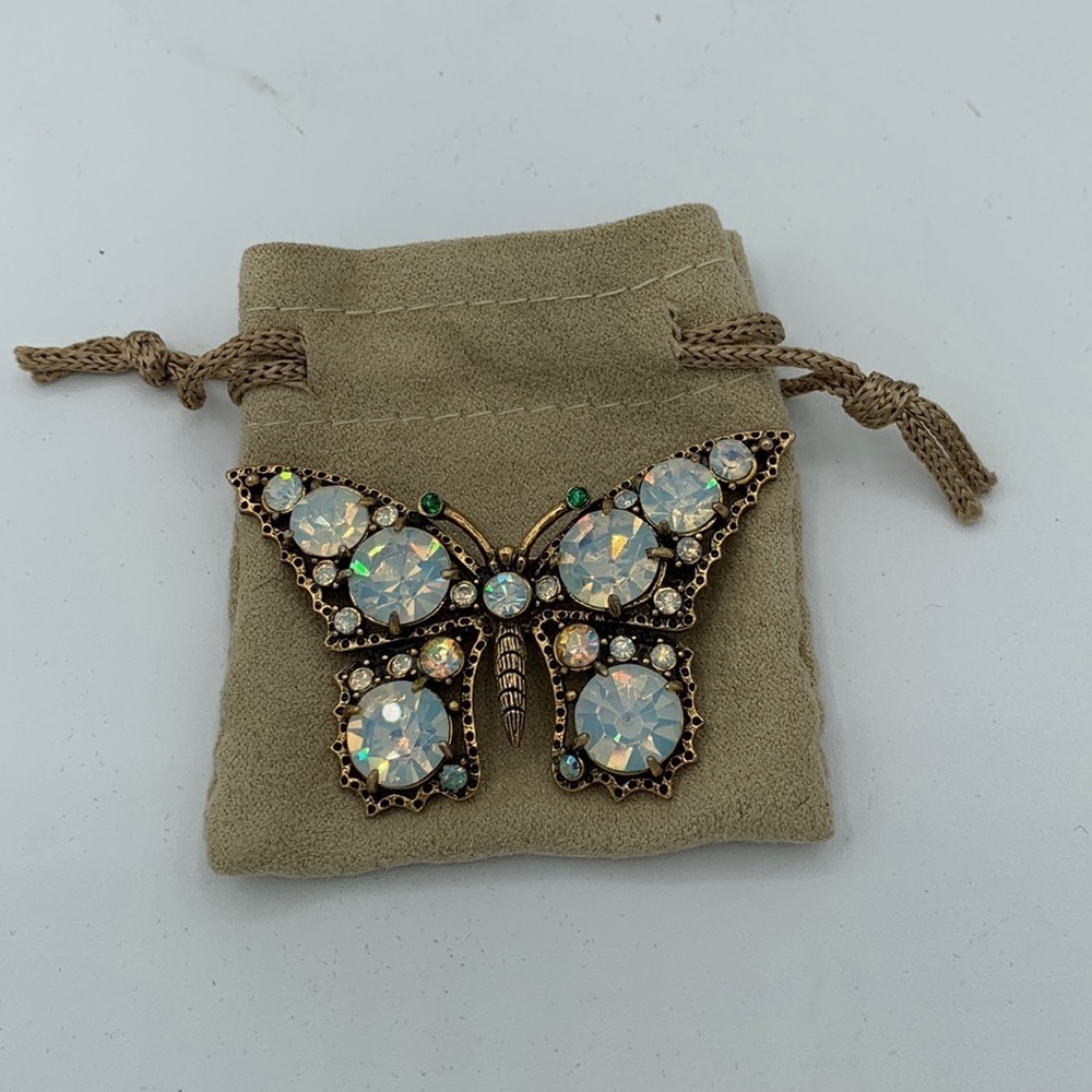 Vintage Rhinestone Butterfly Brooch 2.5” across endless sparkle!